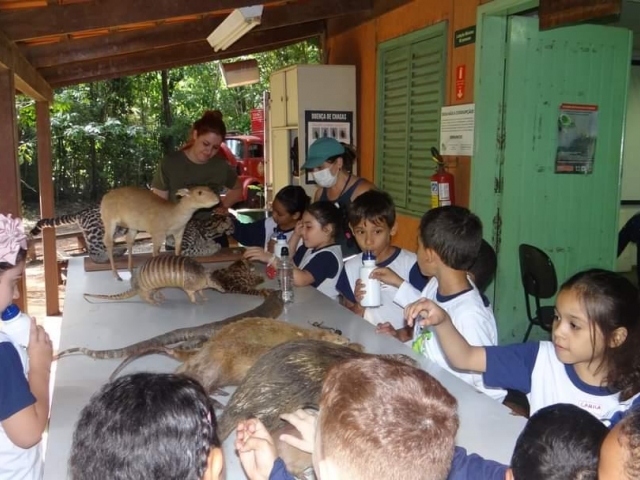 Visita de alunos do 1.º ano da escola municipal EMFE Padre Emílio Miotti - Cidão Santos