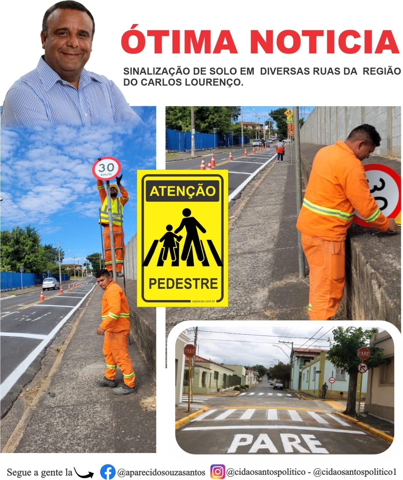 Revitalização e novas sinalizações de solo - Cidão Santos - Cidão Santos